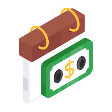 Düz tasarımda finansal takvimin simgesi 