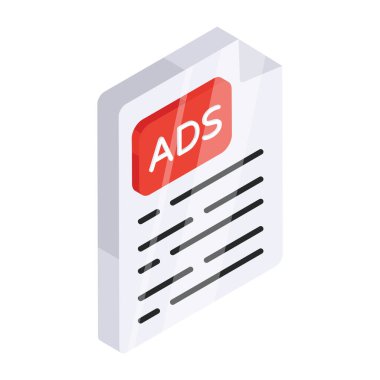Ad dosyasının kavramsal düz tasarım simgesi 