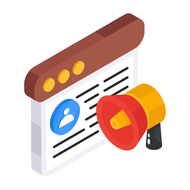 Çevrimiçi duyurunun modern tasarım simgesi 