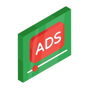 Çevrimiçi reklamın kavramsal düz tasarım simgesi