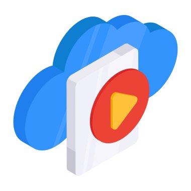 Editable design icon of cloud video