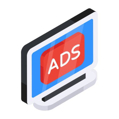 Çevrimiçi reklamın kavramsal düz tasarım simgesi