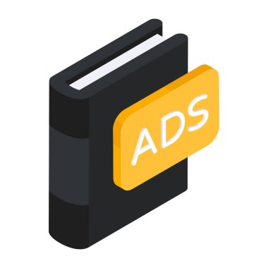 Reklam kitabının kavramsal düz tasarım simgesi