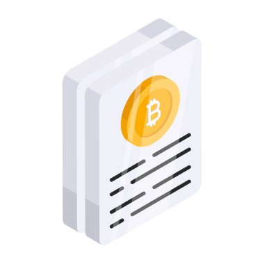 Bitcoin raporunun modern tasarım simgesi 