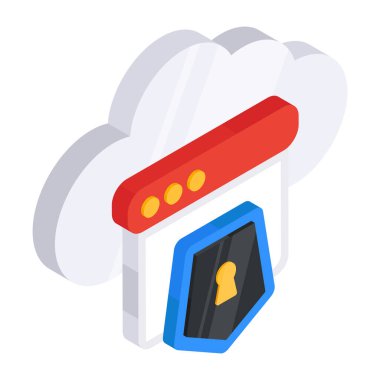 Web güvenliğinin modern tasarım simgesi 