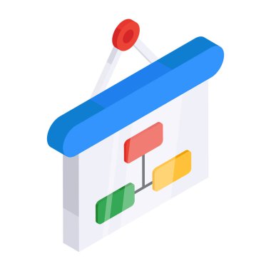 Hiyerarşinin kavramsal düz izometrik tasarım simgesi