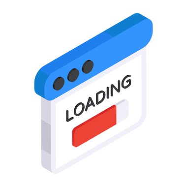 Düz izometrik dizaynlı web sitesinin simgesi anlık indirme için kullanılabilir 