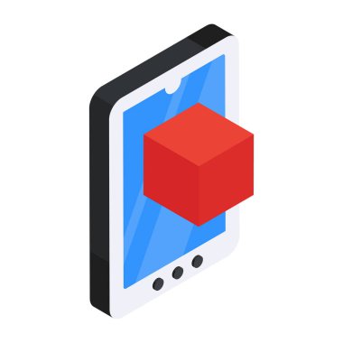 Mobil 3D modelinin düzenlenebilir tasarım simgesi