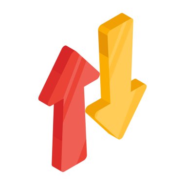 Ters yönde okların düzenlenebilir tasarım simgesi 