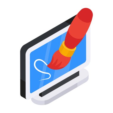 Çevrimiçi tasarımın kavramsal düz izometrik tasarımı 