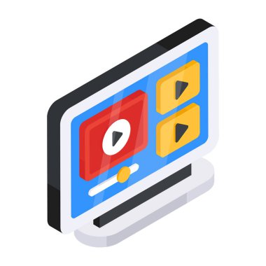 Unique design icon of play video 