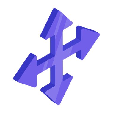 Dört yönlü ok simgesi, düzenlenebilir vektör