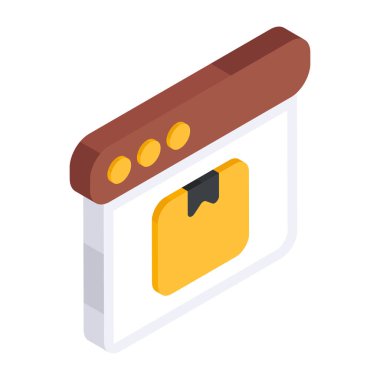 Çevrimiçi paketin bir simge tasarımı