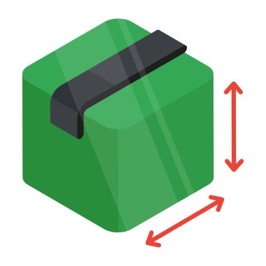 Paket boyutunun moda tasarım simgesi  