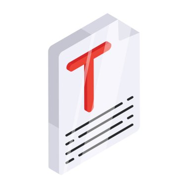 Metin dosyasının düzenlenebilir tasarım simgesi