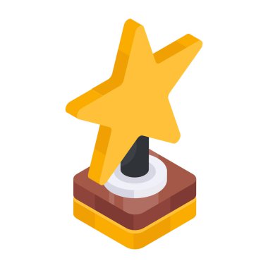 Yıldız kupasının düz tasarım ikonu