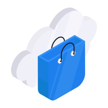 Bulut alışverişinin renkli tasarım simgesi 