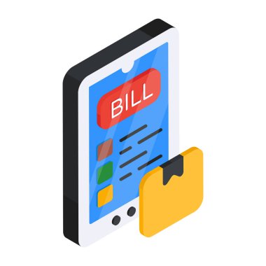 An icon design of mobile bill