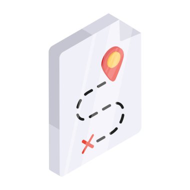 Haritanın izometrik tasarım simgesi