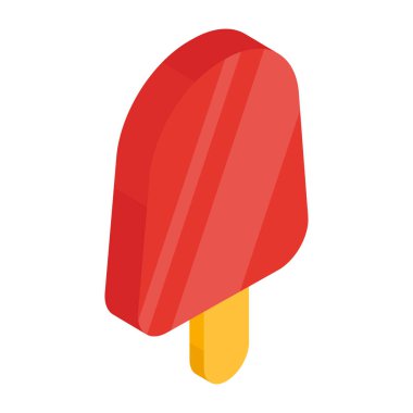 An isometric design icon of popsicle clipart