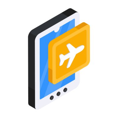 Mobil uçuş rezervasyonunun mükemmel tasarım simgesi