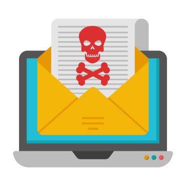 E- posta hacklemenin renkli bir tasarım simgesi 