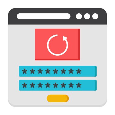 Web parolasını yeniden yüklemenin renkli bir tasarım simgesi