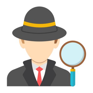 Dedektifin renkli tasarım simgesi. 