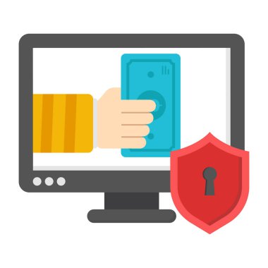 Güvenli ödemenin modern tasarım simgesi 