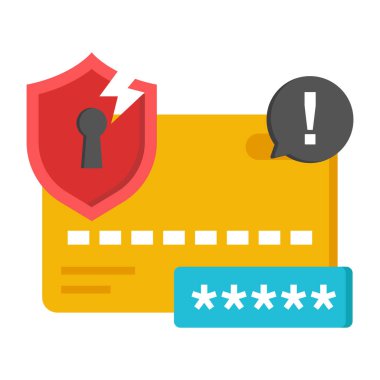 An icon design of card security breach clipart