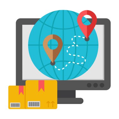 Paket konumunun modern tasarım simgesi