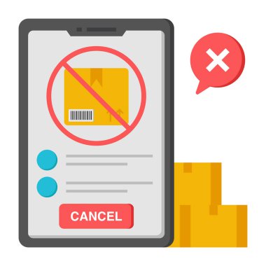 Mobil parsel için mükemmel tasarım simgesi iptal 