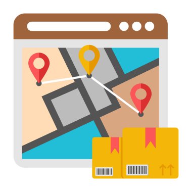 Lojistik web sitesinin bir simge tasarımı 