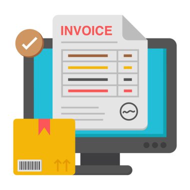 A unique design icon of invoice