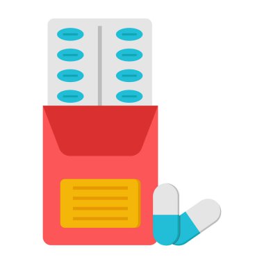 An editable design icon of pills strip