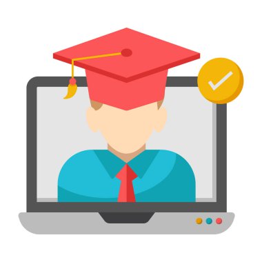Çevrimiçi öğrencinin yaratıcı tasarım simgesi 