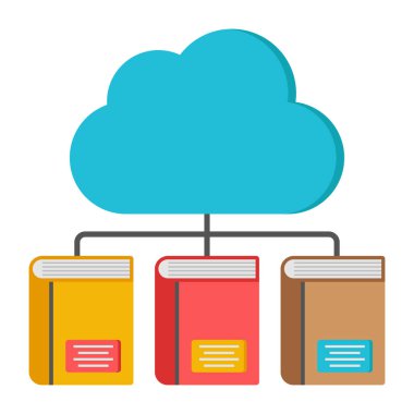 Creative design icon of cloud books clipart