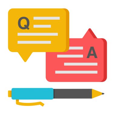 Bir soru ve cevap tasarımı simgesi 