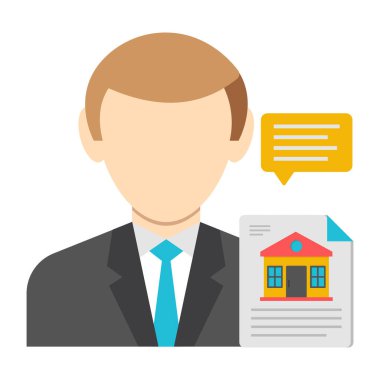 Düz tasarım bir emlakçı 