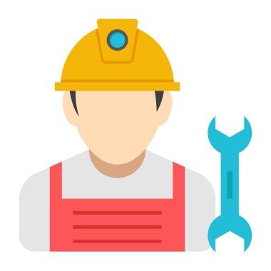 Avatar wearing hard hat, icon of labor 