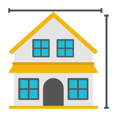 Ev ölçümünün renkli tasarım simgesi