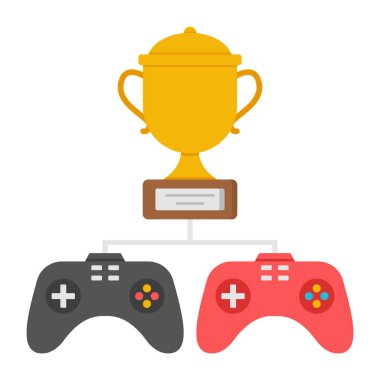Flat design icon of trophy cup