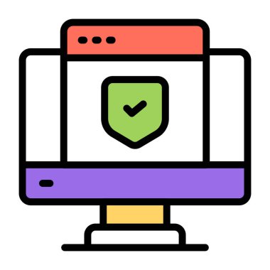 Web güvenliğinin modern tasarım simgesi