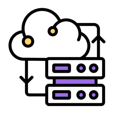 A unique design icon of cloud server