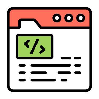 Unique design icon of web coding