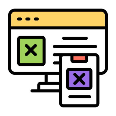 Yanıt veren tasarımın düz tasarım simgesi