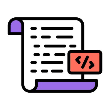 Kodlama dosyasının düzenlenebilir tasarım simgesi