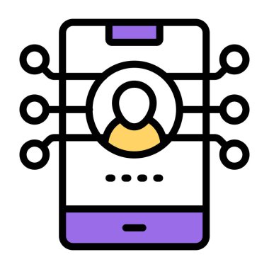 Mobil kullanıcı ağının modern tasarım simgesi