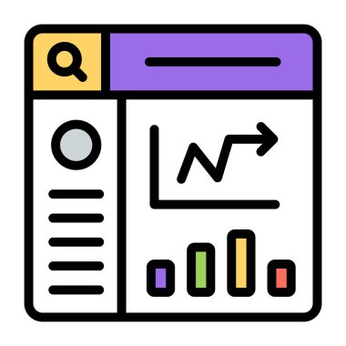 Çevrimiçi istatistiklerin renkli tasarım simgesi 