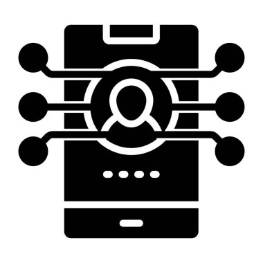 Mobil kullanıcı ağının modern tasarım simgesi